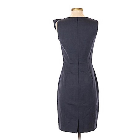 J Crew Ruffle Front Sheath Dress in Super 120 Merino Wool - Picture 3 of 5